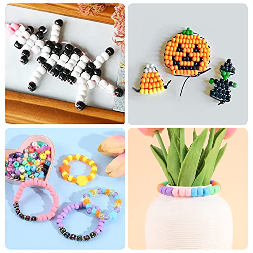 Miss Rabbit 24 Color Pony Beads for Jewelry Making, Hair Beads for Braids with Hair Beaders, Rainbow Kandi Bracelets Kit for Bracelet Making for Women DIY Crafts Friendship Bracelets Making Kit Gift - color: 24 Color-4