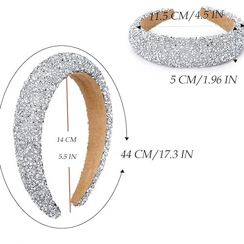 Rhinestone Hairband Baroque Wide Headbands Glitter Sparkle Headband