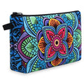 MAGEFY Small Makeup Bag, Portable Travel Cosmetic Bag Zipper Pouch Waterproof Makeup Pouch Multifunctional Small Bag for Women (1 pack, dark blue flower 0179) - color: dark blue flower 0179