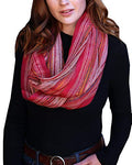Anika Dali (15 Colors) Shimmer Sparkle Infinity Scarf, Women's Festival Bliss Lightweight Fashion Shawl - color: Red Vogue