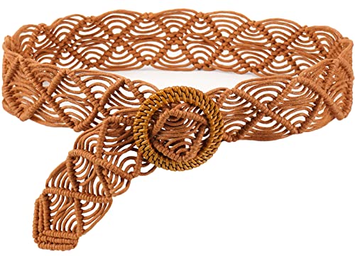Suyi Boho Belt for Women Braided Woven Belts Bohemian Waist Belts for Dress - color: Brown 1