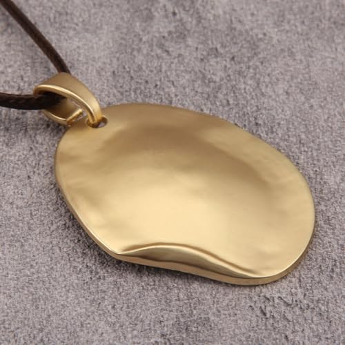 Leather Necklace for Women Vintage Boho Necklaces Black Cord Choker With Pendant Casual Chunky Leather Necklace Trendy - style: Large Gold Pendant Necklace