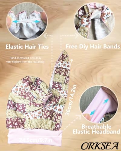 Chemo Headwear for Women Head Scarf Headwraps Silky Soft Turbans for Women Cancer Hats Chemo Beanie Coverings Scarves - color: C Bean Paste Powder Pattern 1