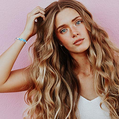 CiNily Womens Cuff Bracelet,Opal Bangle Bracelets Gold Plated Hypoallergenic Ladies Gemstone Open Cuff Bangle Bracelet - color: cuff bracelet-blue