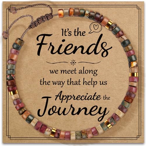 Inspirational Gifts Bracelets for Women: Mothers Day Birthday Gifts for Mom Women Friends Sister - Healing Natural Stone Beads Bracelets Thinking of you Get Well Soon Gift for Women - color: A-S JASPER STONE-APPRECIATE