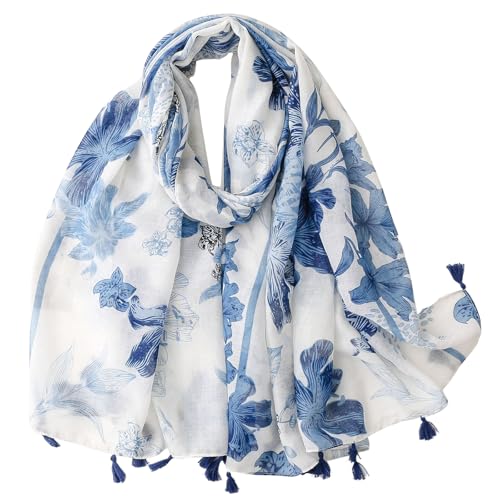 WZX Boho Scarf for Women, 70"x35" Large Lightweight Shawl Wrap for Travel, Sun Protection, Office & All-Season Wear - color: 023