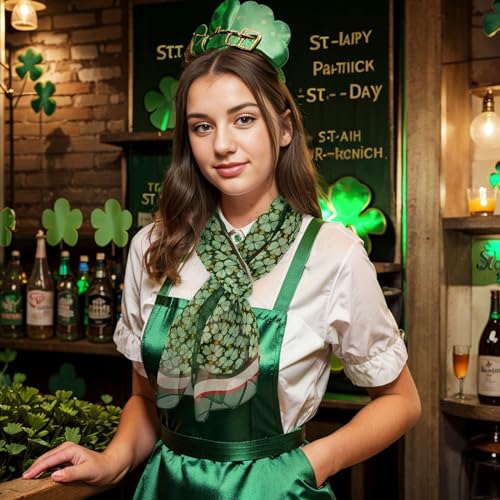 E-Clover Unique Fashion Women's Scarf Chiffon Sheer Scarves for Women Lightweight - color: Green Clover