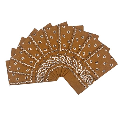 Vamqor 100% Cotton 10 Pack Fine Bandanas - color: Mocha