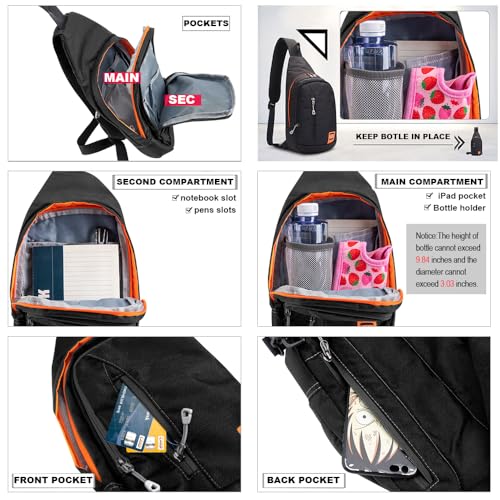 Peicees Small Sling Backpack Waterproof Unisex Shoulder Bag Chest Crossbody Daypack - color: 2_purple, size: Small