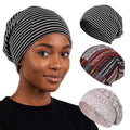 Bohend Bohemian Beanie Hats Headwear Cap Stretch Non Slip Bandanas Sleep Turbans Hats for Women Men Close top Head Covering - style: Striped Style