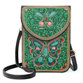 Small Beaded Crossbody Bag for Women, Boho Cell Phone Shoulder Purse Wallet with Handcrafted Colorful Beads - color: Butterfly