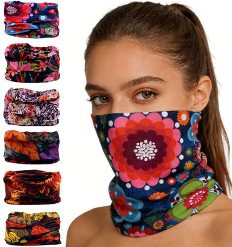 KINREE 6PCS Outdoor Magic Scarf, Elastic Headbands, Headscarves, Headwear, Mask - color: Charming