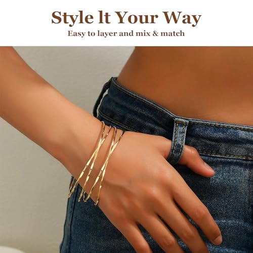 Long tiantian Gold Arm Cuff Upper for Women Bangle Bracelets Upper Arm Cuff Bracelet Trendy Armband Beach Jewelry Trendy Stuff Gifts - color: A1:gold Arm Cuff