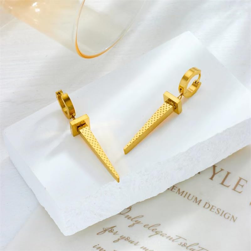 Silver/Gold Boho Dangle Statement Earrings for Women Trendy,Handmade Vintage Dainty Cute Long Drop Summer Earrings,fashion Accessories Jewelry Gifts - color: A25 Awl Gold Dangle