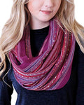 Anika Dali (15 Colors) Shimmer Sparkle Infinity Scarf, Women's Festival Bliss Lightweight Fashion Shawl - color: Provence Purple