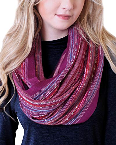 Anika Dali (15 Colors) Shimmer Sparkle Infinity Scarf, Women's Festival Bliss Lightweight Fashion Shawl - color: Provence Purple