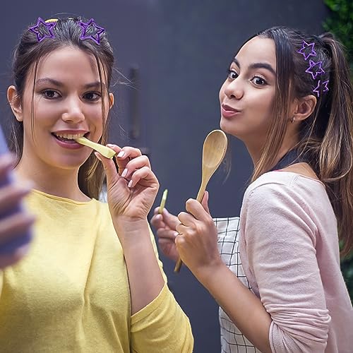 Dark Purple Y2K Star Hair Clips, 10PCS Hair Accessories for Women Girls, Non-slip Hollow Glitter Small Clips for Everyday Fashion and Party - color: Style7