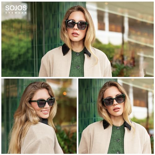SOJOS Vintage Oversized Cateye Sunglasses Womens UV400 Large Designer Shades Lentes De Sol Para Mujer SJ2634 - color: Red/Red Grading Lens