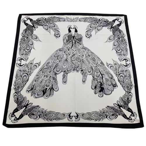 K-Elewon Large Square Scarf 43" Silk Scarf Fashion Scarves Silk Feeling Hair Wrapping Scarfs Night Sleeping Headscarf - color: Vb19