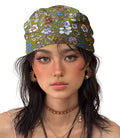 21"x21" Soft Cotton Bandana for Men and Women Unisex Head Wrap Scarf Headband Face Mask for Outdoor - color: Qm-olive Bloom