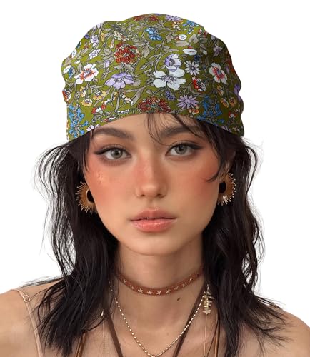21"x21" Soft Cotton Bandana for Men and Women Unisex Head Wrap Scarf Headband Face Mask for Outdoor - color: Qm-olive Bloom