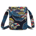 OPQRSTU Women's Retro Small Size Canvas Shoulder Bag Hippie Boho Crossbody Handbag - color: Blue