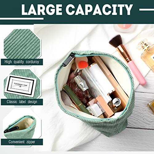 Sanwuta 4 Pack Velvet Makeup Bag Cosmetic Bag for Women Large Capacity Corduroy Pouch Zipper Canvas Travel Toiletry Purse Make up Organizer Case Accessories(Retro Color,Plaid) - color: Retro Color