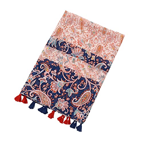 Yeieeo Boho Scarf for Women Lightweight Floral Printed Scarf Fall Winter Fashion Fringed Shawl - color: Floral 15