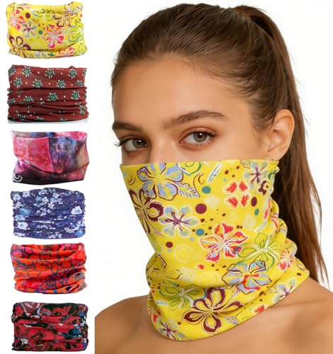 KINREE 6PCS Outdoor Magic Scarf, Elastic Headbands, Headscarves, Headwear, Mask - color: Sweety