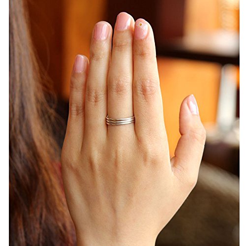925 Sterling Silver Knuckle Rings for Women Minimalist Thin Stacking Rings Set 3PCS Midi Pinky Ring Size 2.5-8.5 - color: SET 3, size: 4.25