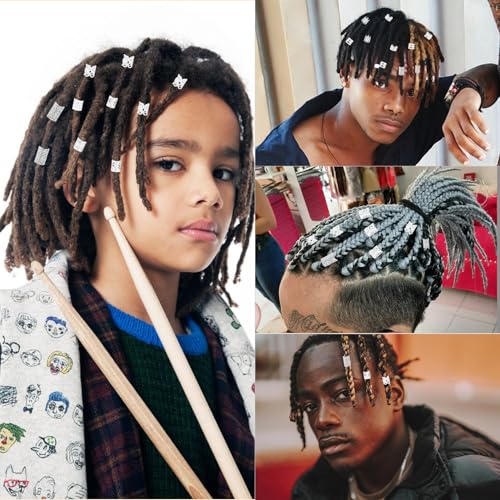 190 Pcs Hair Jewelry for Braids,Gold Hair Jewelry for Braid Accessories,Loc Jewelry for Hair Dreadlock with Ring Cuffs Clips Charm Dreadlock Accessories Hair Decorations for Men Women Girl (Silver) - color: Silver