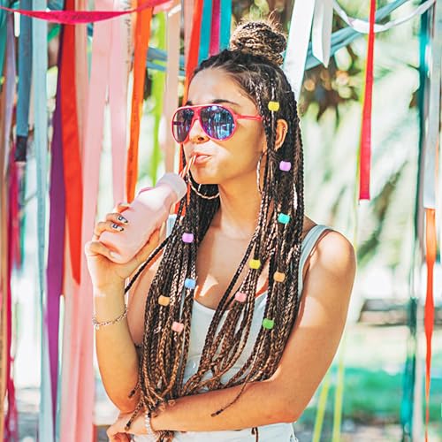 Candy Hair Beads, 100 Pcs Rainbow Mini Hair Claw Clips Plastic Tiny Hair Clips for Braids Cute Colorful Beads Clip Decorative Hair Accessories for Women Girls (Macaron Color) - color: Macaron Colors