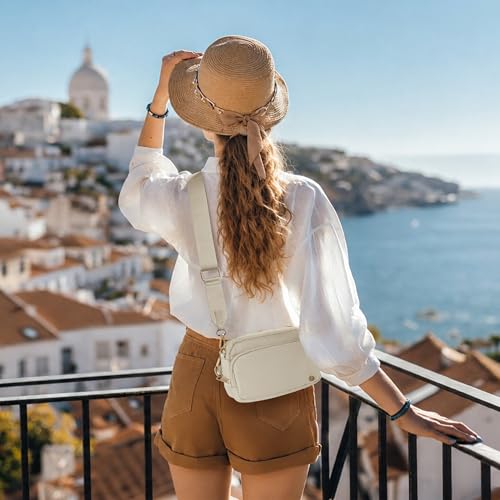 Joryin Anti Theft Crossbody Bag for Women, Slash-resistant RFID Blocking Travel Purses, Small Shoulder Bag Handbag, Nylon - color: Beige