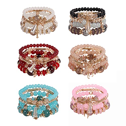 Bohemia Bracelets for Women Vintage Stackable Beads Bracelets Charm Stretch Beach Jewelry - color: Color 42