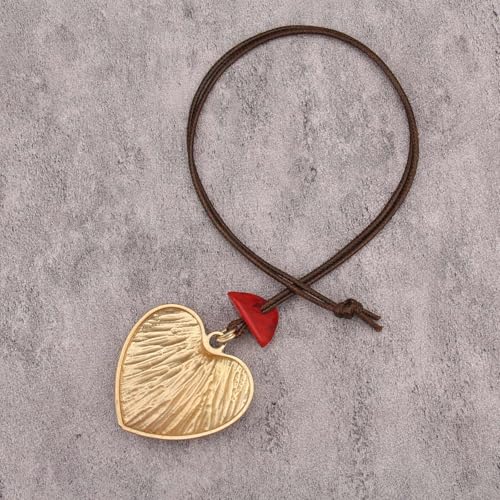 JAOYU Boho Necklace for Women Large Pendant Necklace Boho Long Choker Leather Gold Necklace Vintage Earthy Jewelry Trendy - style: Hippie Choker Necklaces
