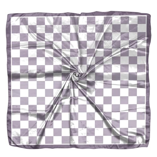 Scarf Silk Feeling Square Satin Head Hair Scarf Wrap 27.5 Inches Headwear Aesthetic Cute Decoration Women Girls - color: V-2-purple