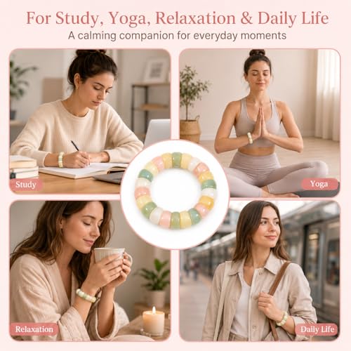 Fidget Bracelet Natural Bodhi Seeds Beaded Bracelets Zen Fidget Stretch Bracelets Alleviate Anxiety Stress Protection Healing Bodhi Jewelry Gifts for Women Men - color: A2:Fidget Bracelet