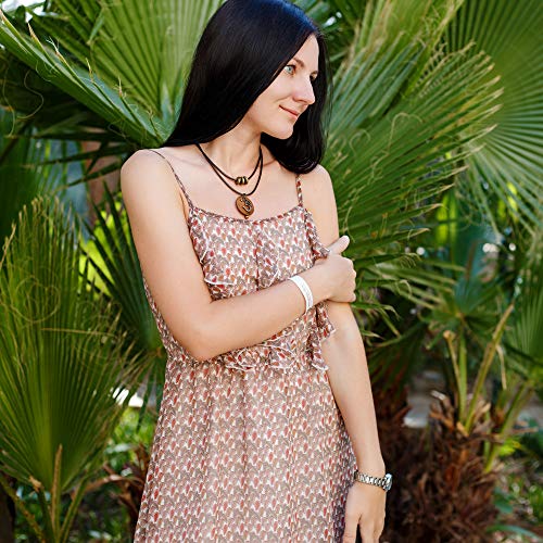 Brown Wooden Choker Chunky Pendant Necklaces for women - color: D