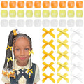 45pcs Hair Beads for Braids Yellow Small Bow Hair Clips Acrylic Braid Beads Y2K Hair Accessories for Women Girls - color: Yellow