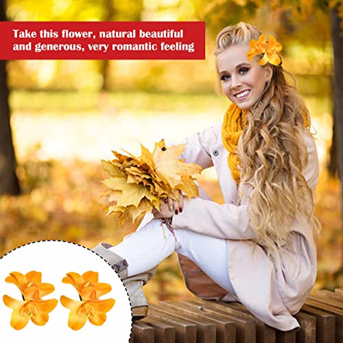 Hawaiian Artificial Flower Hair Clip, Bohemian Flower Hairpin for Seaside Holiday - Plumeria Hairpin Headdress Bobby Pins Headwear for Woman Girl Lady Kids - color: 5 colors
