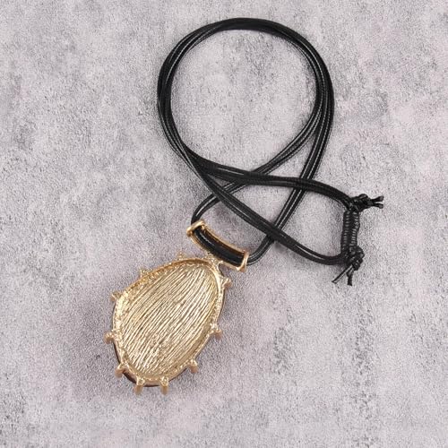 Leather Necklace for Women Large Pendant Hippie Choker Necklace Vintage Sweater Necklace Chunky Boho Necklaces for Women - style: Boho Chunky Necklace