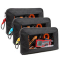 Foxrino Tool Pouch with Clear Window for Men, 1680D Oxford Small Tool Bag, Heavy Duty Tool Pouches with Zipper, Transparent Zipper Pouches for Organizing, Perfect Gifts for Him Dad Father Day, 3 Pack - size: 3 Pack