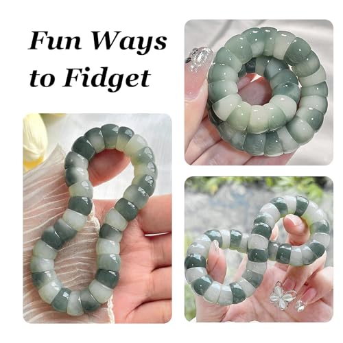 Fidget Bracelet Natural Bodhi Seeds Beaded Bracelets Zen Fidget Stretch Bracelets Alleviate Anxiety Stress Protection Healing Bodhi Jewelry Gifts for Women Men - color: A9:Fidget Bracelet