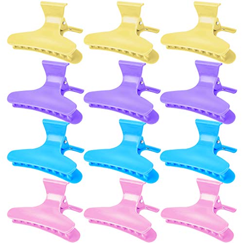 Ondder Hair Clips - Butterfly Clamps Claws for Salon Pro Cutting, Coloring, and Styling - Hair Accessories for Women - color: Yellow + Purple + Blue + Pink