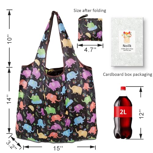 Reusable Grocery Bags, Nylon Tote Bag Gift For Women, Reusable Shopping Bags With Handles, Large Everything Bag Bulk, Foldable And Washable, Cat Pattern - color: Ice Bear 4 Pack