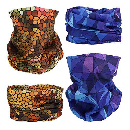 4 Headband Bandana Balaclava Half Face Mask Shield Head Hair Scarf Neck Gaiter Hat Multipurpose For WoMen Men Breathable Reusable Washable Raindrop Rainbow Hive Purple - color: 4 Man Lady Selection Mask