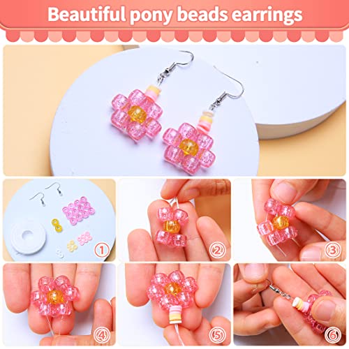 Praisebank Pony Beads, 4000pcs Glitter Color, Beads for Jewelry Making, Beads for Crafts, Beads for Hair Braids. - color: Glitter