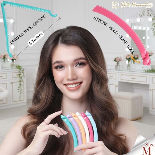 RC ROCHE 6 Pcs Banana Hair Clip Thin Hair Fine Ponytail Maker No Slip Small Claw for Women Secure Grip Jaw Clamp Cute Strong, Medium Pastel - color: Pastel