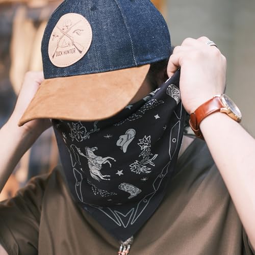 22"x22" Multi-Purpose 100% Cotton Bandana Face Mask(3-Pack) - color: Cowboy Assorted