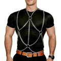 Men's Chest Belt Chain Body Costume Adjustable Goth Body Suit Fashion Mens Rave Outfit for Cosplay Festival Party Stage Performance C140